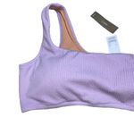 J.Crew New  Lilac Purple Textured One Shoulder Bikini Swim Bathing Suit Top 2X Photo 2
