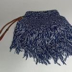 NWOT Elliot Mann Blue White Fringed Zip Photo 0