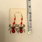Spider Design With Red‎ Faux Zircon Inlaid Dangle Earrings Retro Goth Style Photo 8