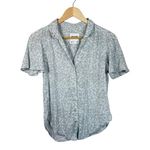 Abercrombie & Fitch Collared Floral Short Sleeve Button Down Mint/White XS Photo 1