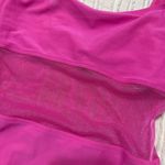 Vintage 90s Pink High Leg Mesh Detail One Piece Swimsuit Size 10 Photo 1