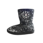Joan Boyce Women Black Silver Winter Warm Sequin Snow Ankle Boots Sparkle Glam Size 7 Photo 2