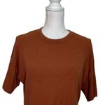 Naadam Ribbed Lightweight Cropped Top Tee Cashmere Blend Short Sleeves Size S Brown Photo 1