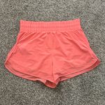 Athleta neon coral orange High Rise Mesh Racer Run 3" shorts size M Photo 1
