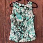 The Limited  size small woman’s green, white, and black short sleeve blouse Photo 0