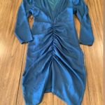 Beulah  blue Ruched v Neck 3/4 Sleeve bodycon knee mini cocktail Dress s Photo 5