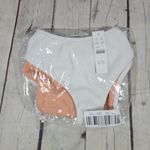 J.Crew Textured curved-waist cheeky bikini bottom in White L NWT Photo 7