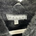 PELLE Black Genuine Leather Hooded Belted Faux Fur Lined Full Zip Jacket Size L Size L Photo 6