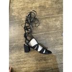 Stuart Weitzman Grecian Gladiator Black Lace Up Back Zip Sandal Witchy Goth Photo 2