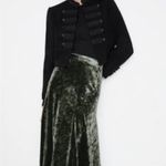 ZARA Velvet Midi Skirt in Deep Green Photo 3