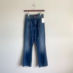 NWT MOTHER The Hustler Ankle Fray Flared Jeans in Night Clubbing High Rise 24 Blue Photo 2