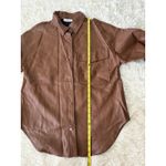 En;semble Faux Leather Shirt Jacket Button Down Oversized Brown Shacket Medium Photo 4