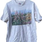 Fruit of the Loom Vintage Groan & mc gurn women’s Boston Flower Shirt Single Stich USA Made Sz L Photo 0