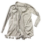 Staccato ‎ Open Front Cardigan Sweater Women's Size Medium Neutral Color Tasseled Photo 0