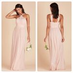 Birdy Grey Kiko Mesh Halter Formal Bridesmaid Dress in Pale Blush Size L NWT Photo 1