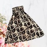 Brown and Cream Strapless Smocked Midi Dress Size undefined Photo 1