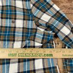 Duluth Trading Women Free Swing in Flannel Button Down Shirt Sz L Brown Plaid Blue Size L Photo 3