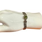 Anatoli 925 Sterling Silver Peridot Bracelet Woven Wheat Chain Signed 7 Inch Photo 11