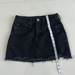American Eagle High Waist Festival Black Denim Raw Hem Skirt Womens Sz 0 Photo 3