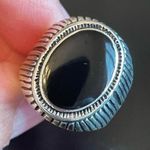Oval obsidian stone S925 silver ring size 8 Photo 6