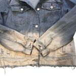 BLANK NYC Distressed Bleach Dip Dyed Ombré Denim Jacket, Sz L Photo 13