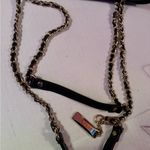 DKNY New York Designer Black Calf Leather Shoulder Bag with Chain Handles Photo 5