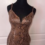 ASTR NWOT  THE LABEL VEGAN SNAKESKIN V NECK DRESS Photo 2