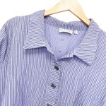 Habitat  Purple Black Striped Button Down Blouse Sz XL Photo 0