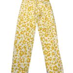 MOTHER The Curbside Heel Fray Yellow Floral Leopard Button Fly High Rise Size 25 Photo 10