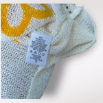 Storia  White Orange Flowers Boho Preppy Open Knit Sweater‎ Size S Photo 6
