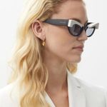 Gucci Cat Eye Crystal Sunglasses Black RARE Photo 2