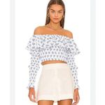 NWT Caroline Constas Lydia Top in blue toile print Size XS Photo 3