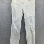 Banana Republic  Women's Boyfriend White Denim Jeans Size 6 Distressed Cotton Photo 0