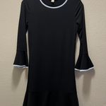 Michael Kors Michael  Black White Trim Long Sleeve Bell Sleeve Formal Dress Sz XS Photo 1