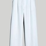 Madewell The Harlow Wide-Leg Pant in 100% Linen Eyelet White Size 10 NWT Summer Photo 4