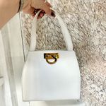 CELINE Gancini Leather Crossbody Shoulder Handbag White with Dust Bag Photo 3