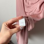 rouje paris renee pink satin ruched slit midi skirt blush Photo 7