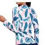 NWT DACI Women's Long Sleeve Rash Guard Bathing Suit Zipper, XXL Blue Photo 3