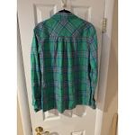 Lands' End Womens Sz XL Green Brown Flannel Shirt Cozy Warm Gorpcore Outdoor Photo 8