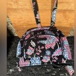 Vera Bradley Alpine Floral Lizzy Crossbody Bag Hipster Handbag Purse Black Photo 0