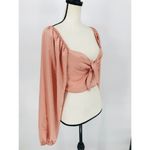 Princess Polly  Estee Cropped Blouse Top | Pink Size 10 | Trendy &‎ Chic Photo 9
