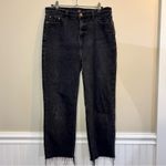 ASOS  River Island Bella Jeans Black Straight Leg Crop Raw Fringe Hem Photo 13