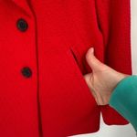 Talbots Women's Petite Notch Lapel Double Breasted Red Blazer Jacket Size 14P Photo 5
