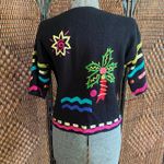 One size fits many//Vintage 90s Novelty Short Sleeve Cardigan Sweater Black Size M Photo 1