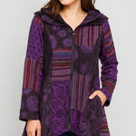 Yak N Yeti Patchwork Bohemian Cotton Coat in Purple M Size M Photo 0