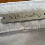 Soft Surroundings  Ultimate High Rise Lace Hem Slim Crop White Jeans Pants 20W Photo 2