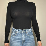 Aerie  Black Ribbed Longsleeve Bodysuit Size Small Photo 0