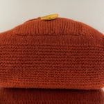 90s Burnt Orange Handmade Sequin Knit Felted Wool Slouchy Hobo Shoulder Bag Tote Photo 8