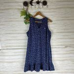 Ralph Lauren Lauren  Cotton Blue Floral Print Dropwaist Dress Photo 2