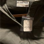 Free People New We The Free by Velvet Roses Green Utility Military Shirt Top Photo 8